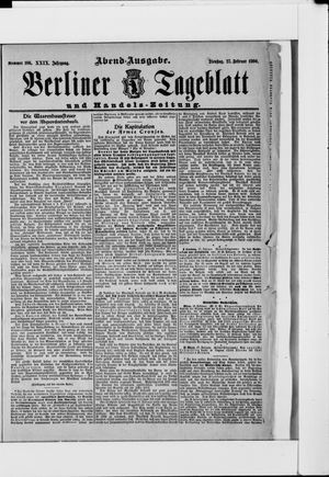 Berliner Tageblatt und Handels-Zeitung vom 27.02.1900
