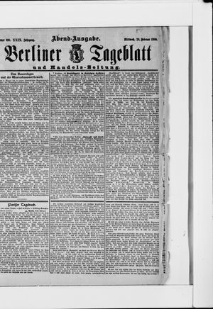 Berliner Tageblatt und Handels-Zeitung on Feb 28, 1900
