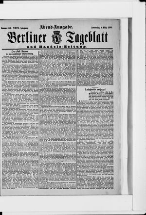 Berliner Tageblatt und Handels-Zeitung vom 01.03.1900
