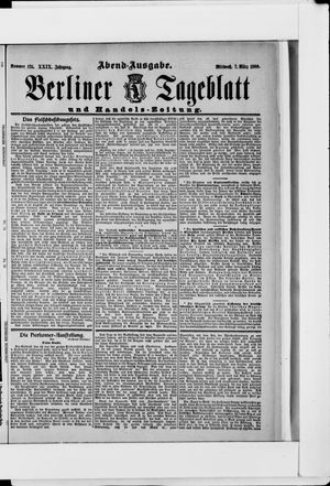 Berliner Tageblatt und Handels-Zeitung vom 07.03.1900