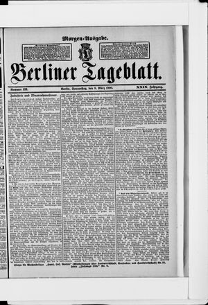 Berliner Tageblatt und Handels-Zeitung on Mar 8, 1900