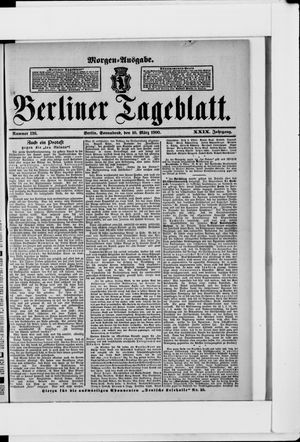 Berliner Tageblatt und Handels-Zeitung on Mar 10, 1900