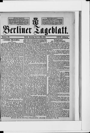 Berliner Tageblatt und Handels-Zeitung vom 11.03.1900