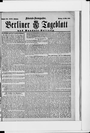 Berliner Tageblatt und Handels-Zeitung vom 12.03.1900