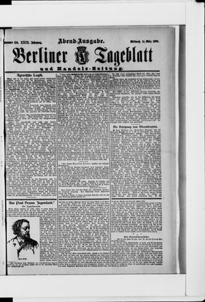 Berliner Tageblatt und Handels-Zeitung on Mar 14, 1900