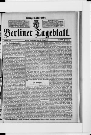 Berliner Tageblatt und Handels-Zeitung vom 15.03.1900