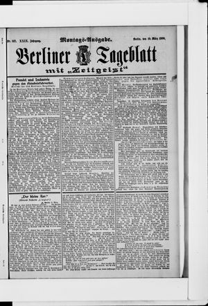 Berliner Tageblatt und Handels-Zeitung on Mar 19, 1900