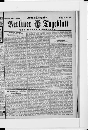 Berliner Tageblatt und Handels-Zeitung vom 20.03.1900