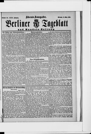 Berliner Tageblatt und Handels-Zeitung on Mar 21, 1900