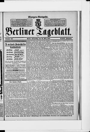 Berliner Tageblatt und Handels-Zeitung vom 22.03.1900