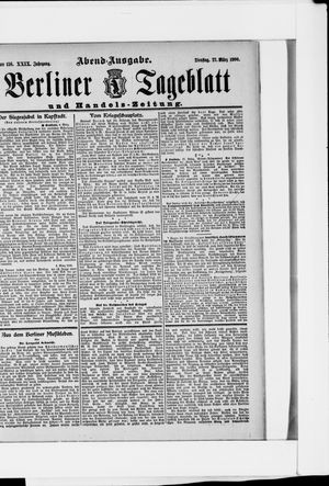 Berliner Tageblatt und Handels-Zeitung vom 27.03.1900