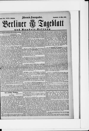 Berliner Tageblatt und Handels-Zeitung vom 31.03.1900