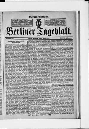 Berliner Tageblatt und Handels-Zeitung vom 03.04.1900