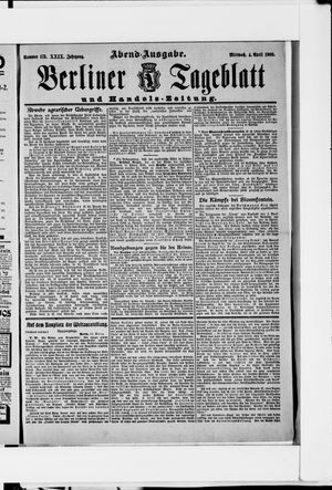 Berliner Tageblatt und Handels-Zeitung vom 04.04.1900