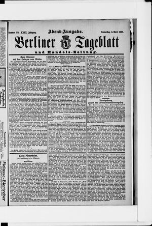 Berliner Tageblatt und Handels-Zeitung on Apr 5, 1900