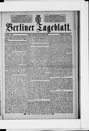 Berliner Tageblatt und Handels-Zeitung on Apr 13, 1900