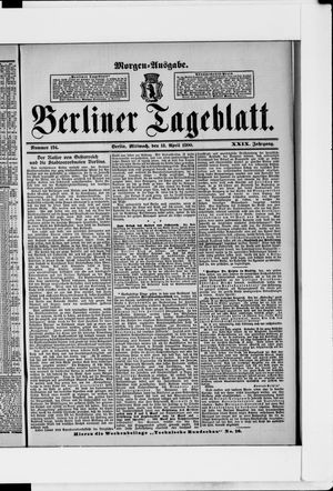 Berliner Tageblatt und Handels-Zeitung vom 18.04.1900
