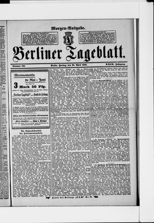 Berliner Tageblatt und Handels-Zeitung vom 20.04.1900