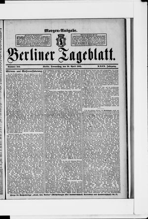 Berliner Tageblatt und Handels-Zeitung vom 26.04.1900