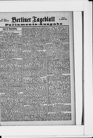 Berliner Tageblatt und Handels-Zeitung on Apr 27, 1900