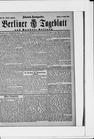 Berliner Tageblatt und Handels-Zeitung on Apr 27, 1900