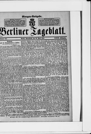 Berliner Tageblatt und Handels-Zeitung vom 28.04.1900
