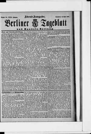 Berliner Tageblatt und Handels-Zeitung vom 28.04.1900