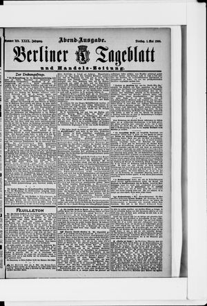 Berliner Tageblatt und Handels-Zeitung on May 1, 1900