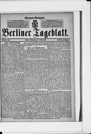 Berliner Tageblatt und Handels-Zeitung vom 02.05.1900