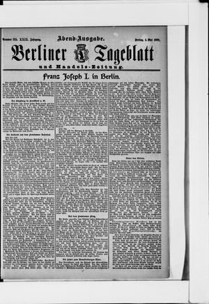 Berliner Tageblatt und Handels-Zeitung on May 4, 1900