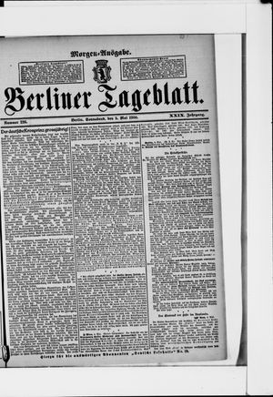 Berliner Tageblatt und Handels-Zeitung on May 5, 1900