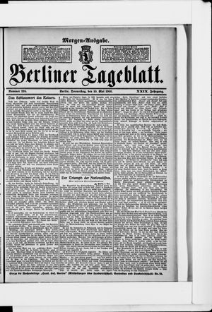 Berliner Tageblatt und Handels-Zeitung vom 10.05.1900