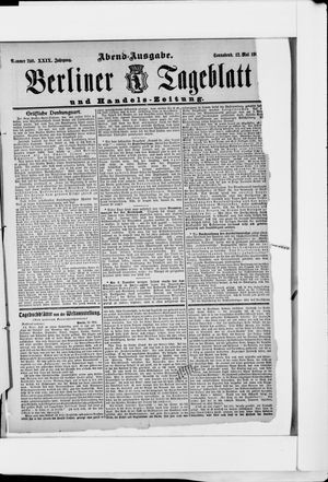 Berliner Tageblatt und Handels-Zeitung vom 12.05.1900