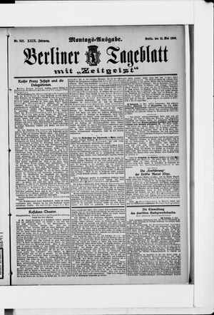 Berliner Tageblatt und Handels-Zeitung vom 14.05.1900