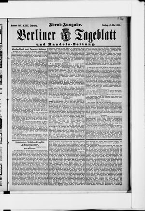 Berliner Tageblatt und Handels-Zeitung vom 15.05.1900