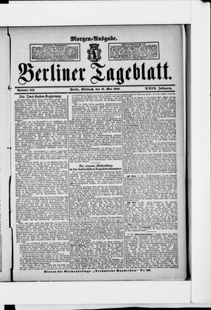 Berliner Tageblatt und Handels-Zeitung vom 16.05.1900