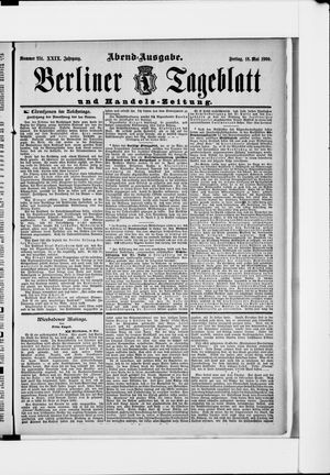 Berliner Tageblatt und Handels-Zeitung on May 18, 1900