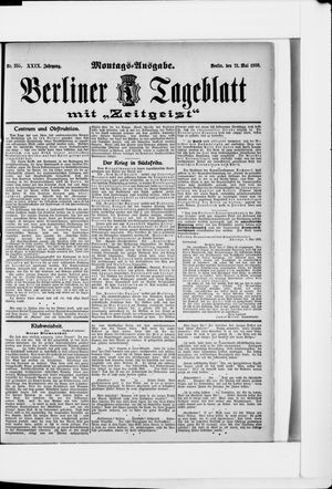 Berliner Tageblatt und Handels-Zeitung vom 21.05.1900