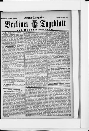 Berliner Tageblatt und Handels-Zeitung vom 22.05.1900