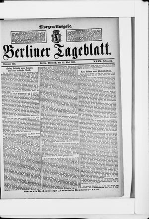 Berliner Tageblatt und Handels-Zeitung on May 23, 1900