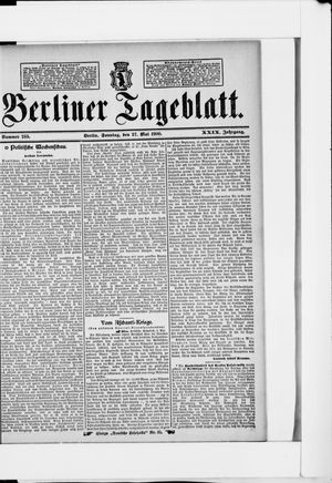 Berliner Tageblatt und Handels-Zeitung vom 27.05.1900