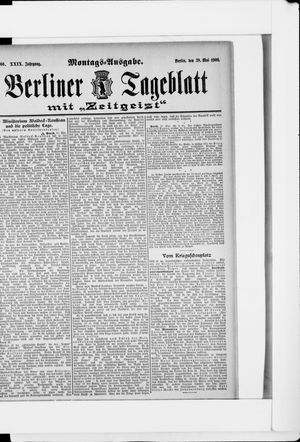 Berliner Tageblatt und Handels-Zeitung on May 28, 1900