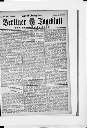 Berliner Tageblatt und Handels-Zeitung vom 29.05.1900