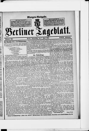 Berliner Tageblatt und Handels-Zeitung vom 07.06.1900