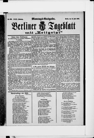 Berliner Tageblatt und Handels-Zeitung vom 18.06.1900