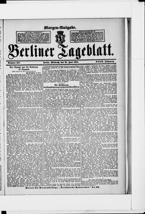 Berliner Tageblatt und Handels-Zeitung vom 20.06.1900