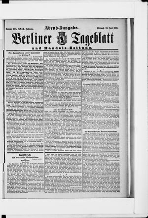 Berliner Tageblatt und Handels-Zeitung vom 20.06.1900