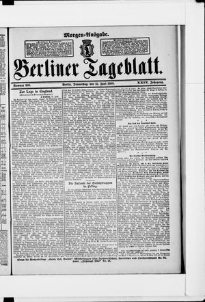 Berliner Tageblatt und Handels-Zeitung vom 21.06.1900