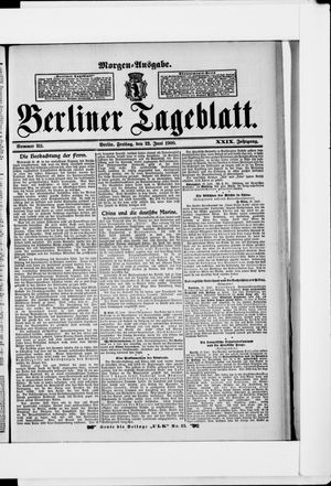 Berliner Tageblatt und Handels-Zeitung vom 22.06.1900