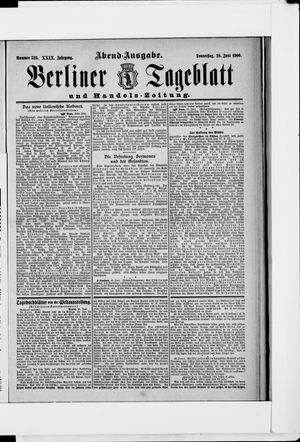 Berliner Tageblatt und Handels-Zeitung vom 28.06.1900